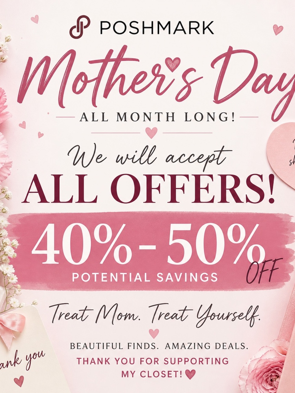 BIG Mother’s Day SALE 🎉 Up to 50% OFF – Send Offers!